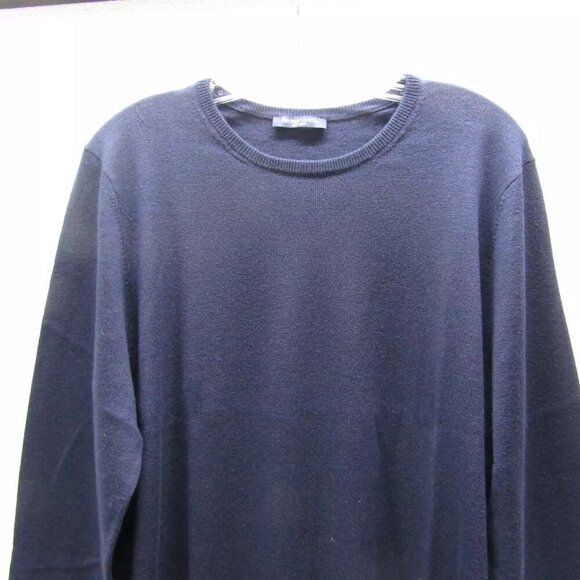 NEW PROSPER CLOTH Mens Merino Wool and Silk Crewneck Sweater Sz M Midnight Blue - Picture 7 of 10